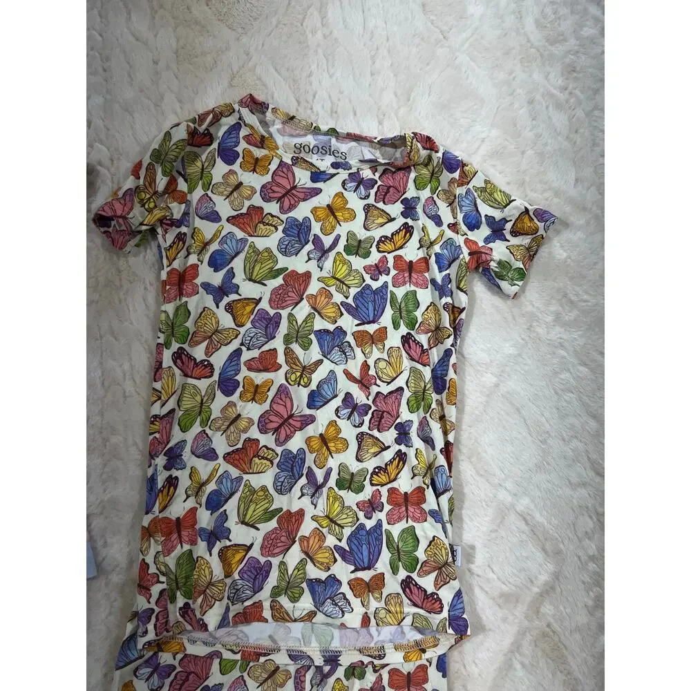 Girls 4T Pajama Bundle 2 Sets Bamboo Goosies Tahari Floral Butterflies EUC